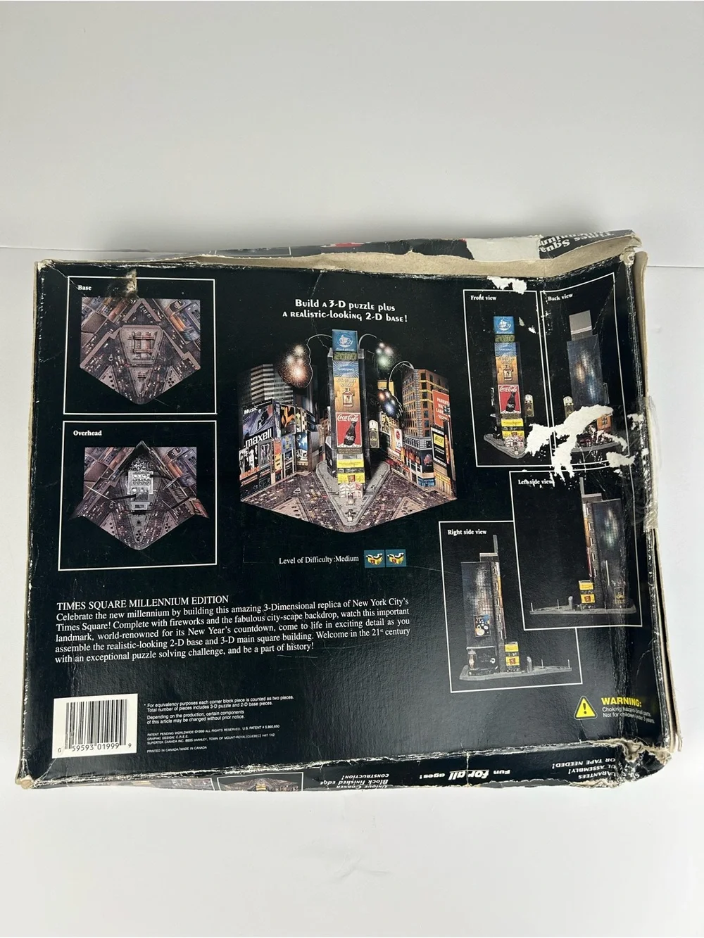 Supertek 3D Times Square Millennium Edition Puzzle 550+ Pc Glow Dark 1999